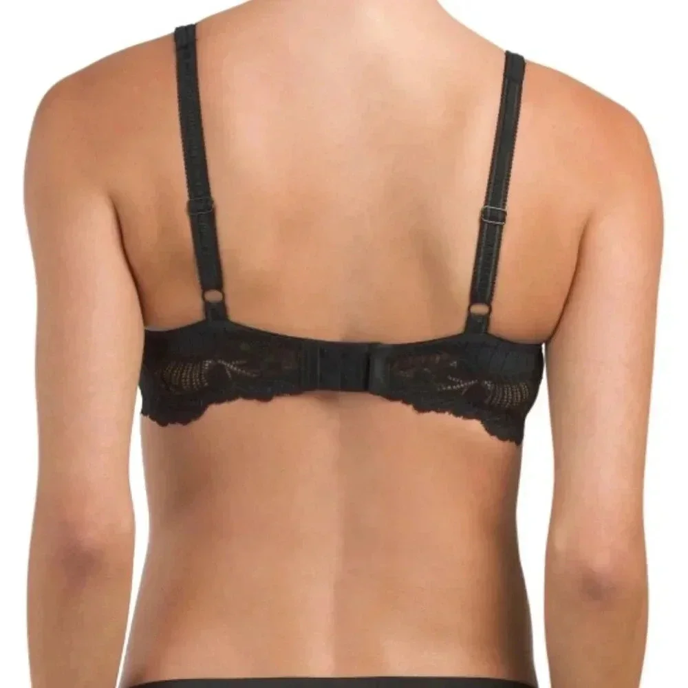 36DD Paramour 115353 Stripe Delight UW Bra Black NWT‎